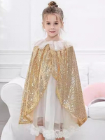 Weihnachtskostüme mit goldenem Umhang für Mädchen