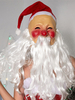 Weihnachtsmann-Kapuzenmaske mit weißem Bart und Latex-Kopfbedeckung