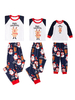 Weihnachtsmuster Baumwollmischung Weiß Marineblau Weihnachten Familien Pyjamas Set