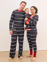 Weihnachtsmuster Familien Weihnachtspyjamas -dunkle Marine Faschingskostüme