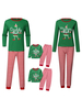 Weihnachtsmuster Grüne Streifen Farbblockhose Top Set