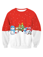 Weihnachtspullover Ugly Christmas Sweater Übergroßes Sweatshirt mit Print