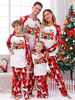 Weihnachtspyjama für die ganze Familie passendes Set mit Weihnachtsmuster und Buchstaben für Erwachsene und Kinder