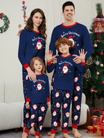 Weihnachtspyjamas für die Familie langärmelig passendes Loungewear-Set