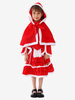 Weihnachtsset für Mädchen rotes Kleid Umhang Polyester Weihnachtsferienkostüme