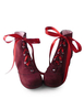Wein samt Lolita Schuhe Platz Heels mit Spitze