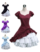 Wein weiß Lolita OP Kleid Kurzarm mit Rüschen