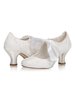 Weinlese-Hochzeits-Schuh-runde Zehen-Kätzchen-Fersen-Brautschuhe
