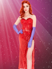 Wer hat Roger Rabbit Jessica Rabbit Kleid Cosplay Kostüm Halloween gerahmt