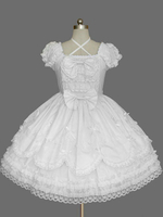 White Bögen Cotton Gothic Lolita einteilige für Mädchen