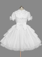 White Bögen Cotton Lolita einteilige für Mädchen