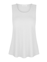 White Cami Top Jewel Neck Ärmellose Casual Camis aus Polyester-Baumwolle