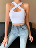 White Cami Top Sexy Halfter Ärmellose rückenfreie Tanks für Damen