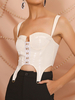 White Corset Top Buttons Sexy Bustier für Frauen