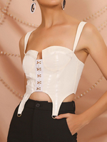 White Corset Top Buttons Sexy Bustier für Frauen