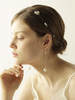 White Jewelry Set Perlen Hochzeit Stirnband und Ohrringe
