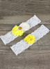 White Wedding Strumpfbänder Blume Strass Dekoration Spitze Braut-Accessoires