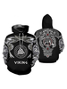 Wikinger Halloween Kostüm Tattoo Print Hoodie