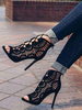 Wildleder Gladiator Sandalen Frauen Peep Toe ausgeschnitten Schnüren Sandalen mit hohem Absatz