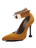 Wildleder High Heels Damen Spitzschuh Strass Knöchelriemen Pumps