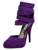 Wildleder Hoch Absätze 2020 Purple Mandel Stilett Absatz Knöchel Riemen Pumps Für Frauen