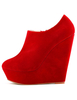 Wildleder Stiefeletten 2020 Rot Runde Zehe Up Low Wedge Booties Für Booties