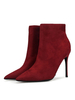 Wildleder Stiefeletten Burgund Spitz Zip-up High Heel Booties für Frauen