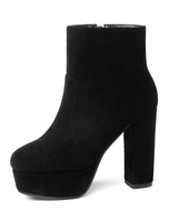 Wildleder Stiefeletten Damen Spitz Strass High Heel Booties