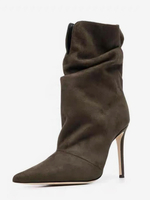 Wildleder-Stiefeletten für Damen mit spitzer Zehenpartie und hohem Absatz