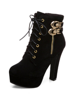 Wildleder Stiefeletten Grau Plattform Almond Lace Up High Heel Booties für Frauen