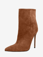 Wildleder Stiefeletten mit spitzer Spitze und Stilettoabsatz für Damen