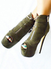 Wildleder Stiefeletten Plattform Peep Toe Zip Up Sandale Booties Frauen Sexy Schuhe