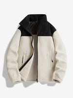 Winter Fleece Graphene Jacke Polar Fleece Paar Stehkragen Spleißen Casual Lose Jacke