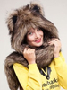 Winter Kunstpelz Hüte Tier Ohren Hood Paws Fluffy Mitten Schals