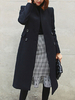 Winter Pea Coat Frau Turndown Kragen Langarm Knöpfe Übergroße Casual Coat
