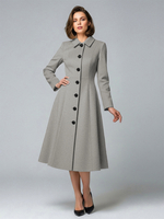 Woll-A-Linien-Midimantel mit Hemdkragen für Damen 2025