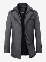 Wollmantel für Männer langärmelig warmer Mantel Winterkleidung