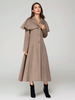 Wollmischung Mantel mit Cape Klassisches Revers Elegante Kamel Winter lange Oberbekleidung für Frauen 2025