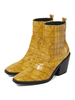 Womens Ankle Boots Karree Blockabsatz Krokodil Print 3.1 "Booties