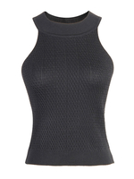 Womens Black Cami Top Häkeln Ärmellose Casual Cotton Camis