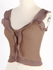 Womens Coffee Brown Cami Top Träger Hals Rüschen Casual Drawstring Polyester Camis