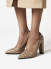 Womens High Heels Deep Apricot Slip On Spitzzehen PU Leder Chunky Heel Sexy Schuhe