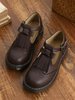 Womens Oxfords Drak Brown Runde TOE PU Leder Welpen Ferse Lace Up Casual Leder Schuhe
