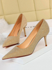 Womens Pumps Mid Low Heels Spitzzehen Blond Sexy Elegant Heels