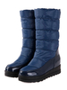 Womens Snow Boots Mittlere Waden Stiefel Dark Navy Round Toe Flache Stiefel