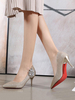 Womerns High Heel Party Schuhe Blond Zeigen Stiletto Heel Strass Abendschuhe
