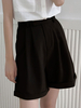 Womesn Shorts Schwarze natürliche Taille Baumwolle Casual Short Pants