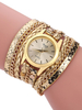 Wunderbarer Armbanduhr für Frauen Leder mit Metallic-Deko rund im schicken & modischen Style Modeuhr