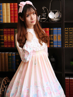 Wunderschönes Lolita Kleid im süßen und hübschen Style mit Hellrosa