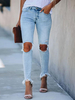 Zerrissene Jeans Damen Distressed Denim Pants